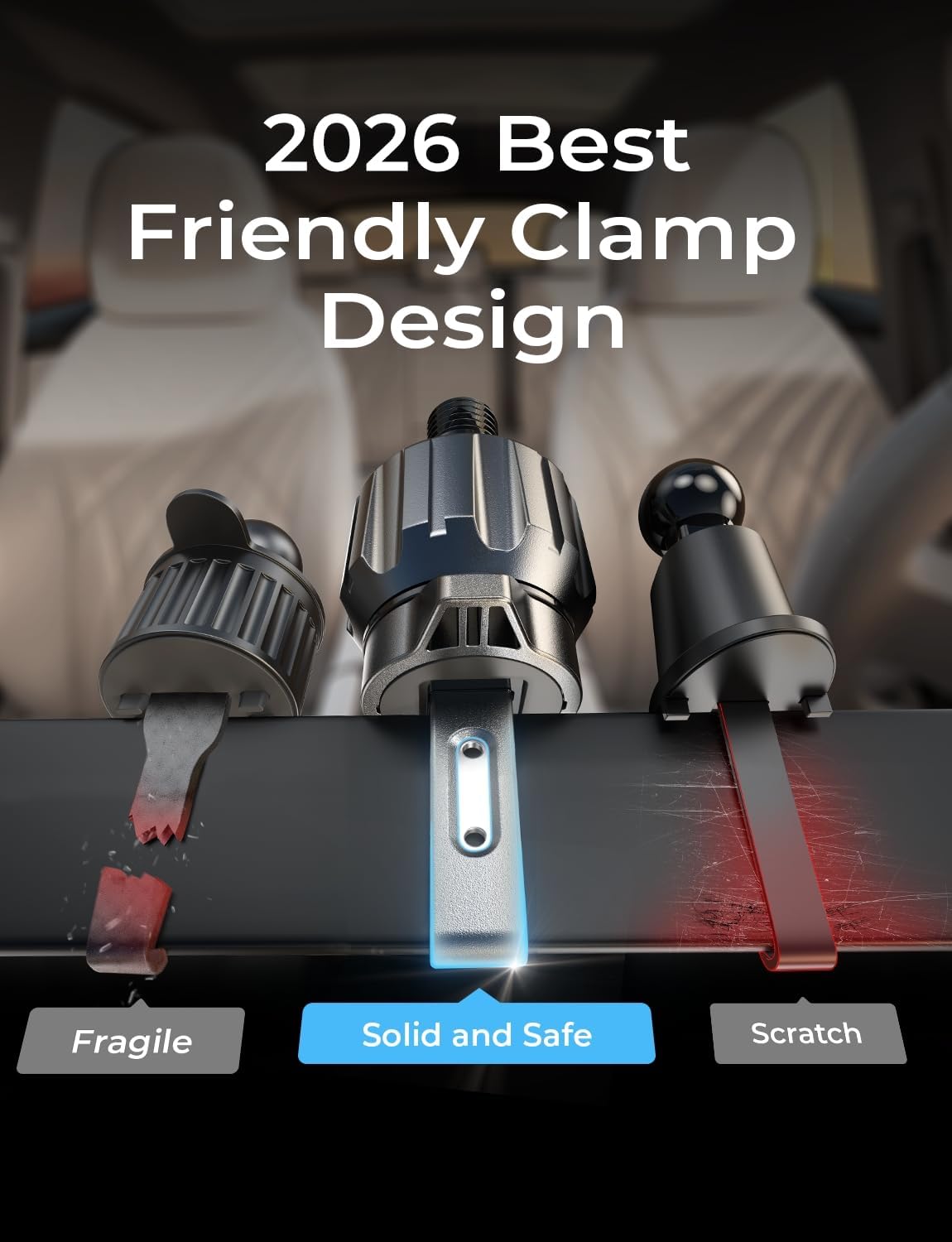 LISEN for iPhone 17 Car Phone Holder Mount, 2-in-1 Suction Cup Phone Mount for Car Dashboard Windshield and Air Vent Cell Phone Holder, Truck Phone Holder for iPhone 16 Pro Max Air 15 14 13 Plus Mini