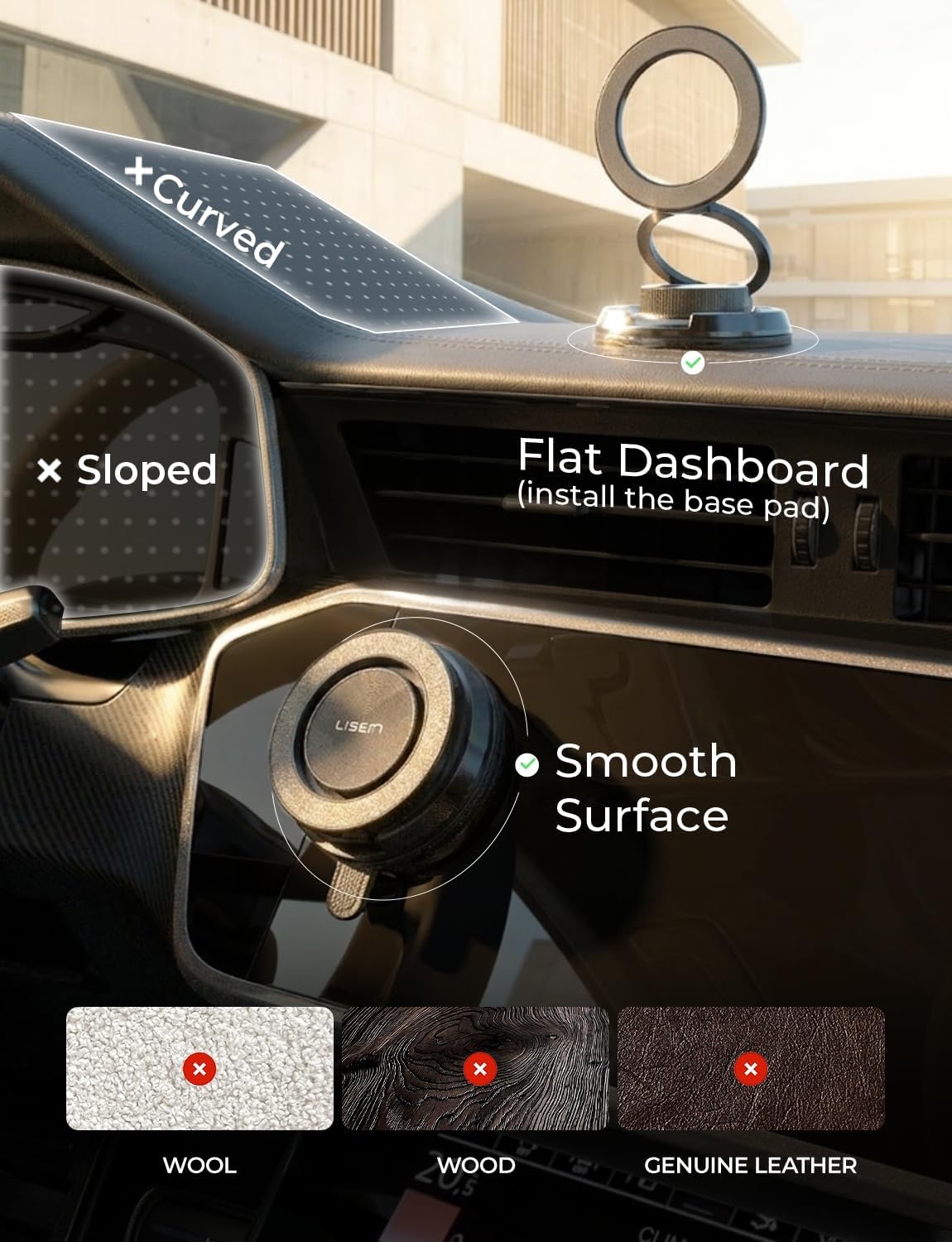 LISEN Metal Car Phone Holder