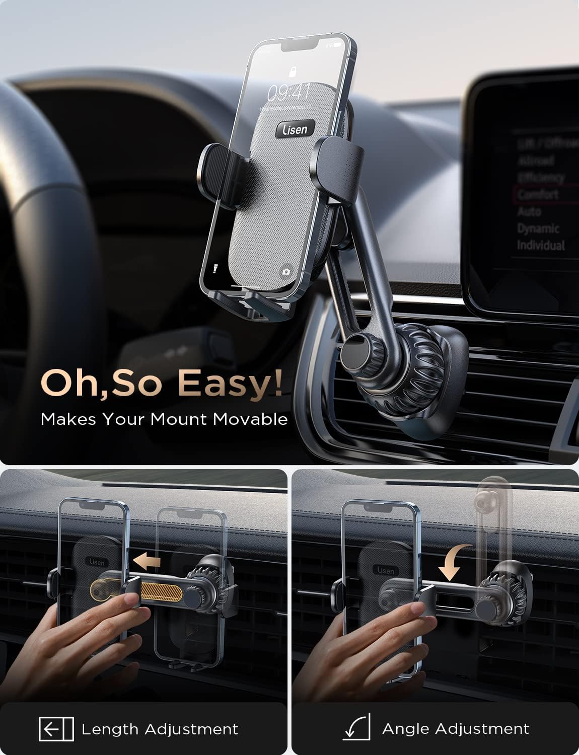 LISEN Cell Phone Car Mount for iPhone