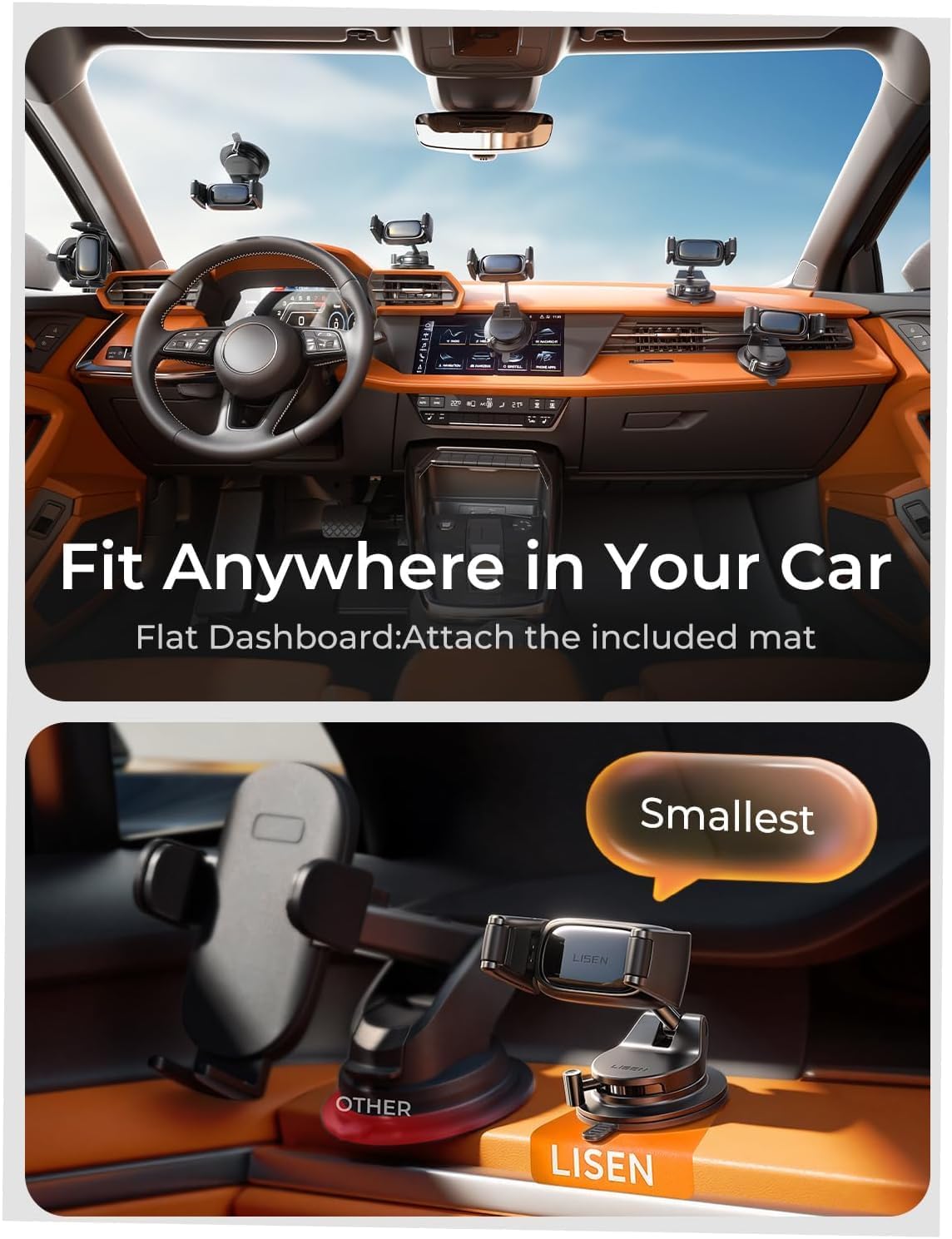 LISEN Suction Car Phone Holder, [Industry First]