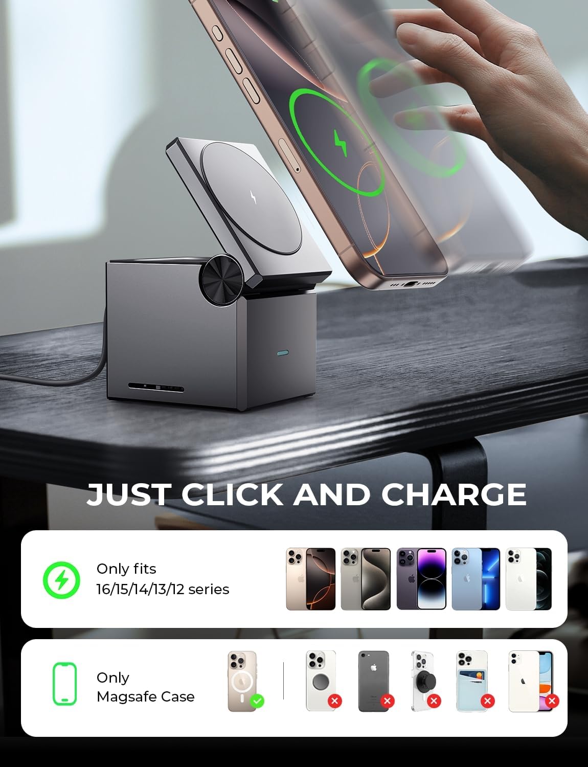 LISEN 3 in 1 Charging Station for Apple