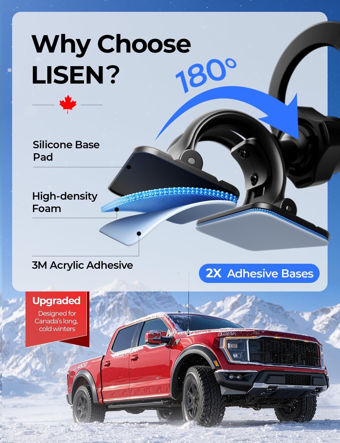 LISEN for MagSafe Car Mount,Magnetic Phone Holder Car,2-in-1 Vent Dashboard