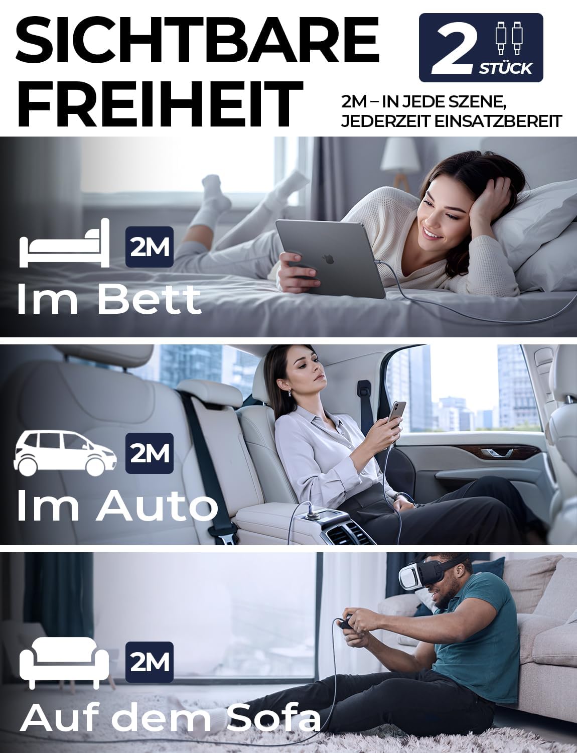 LISEN 240W USB C Kabel 2M