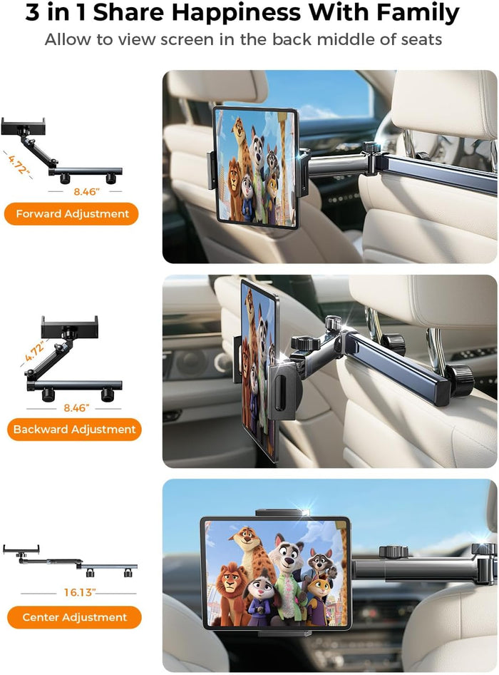 Thao tác một tay lắp đặt nhanh chóng kẹp iPad ghế sau ô tô LISEN
