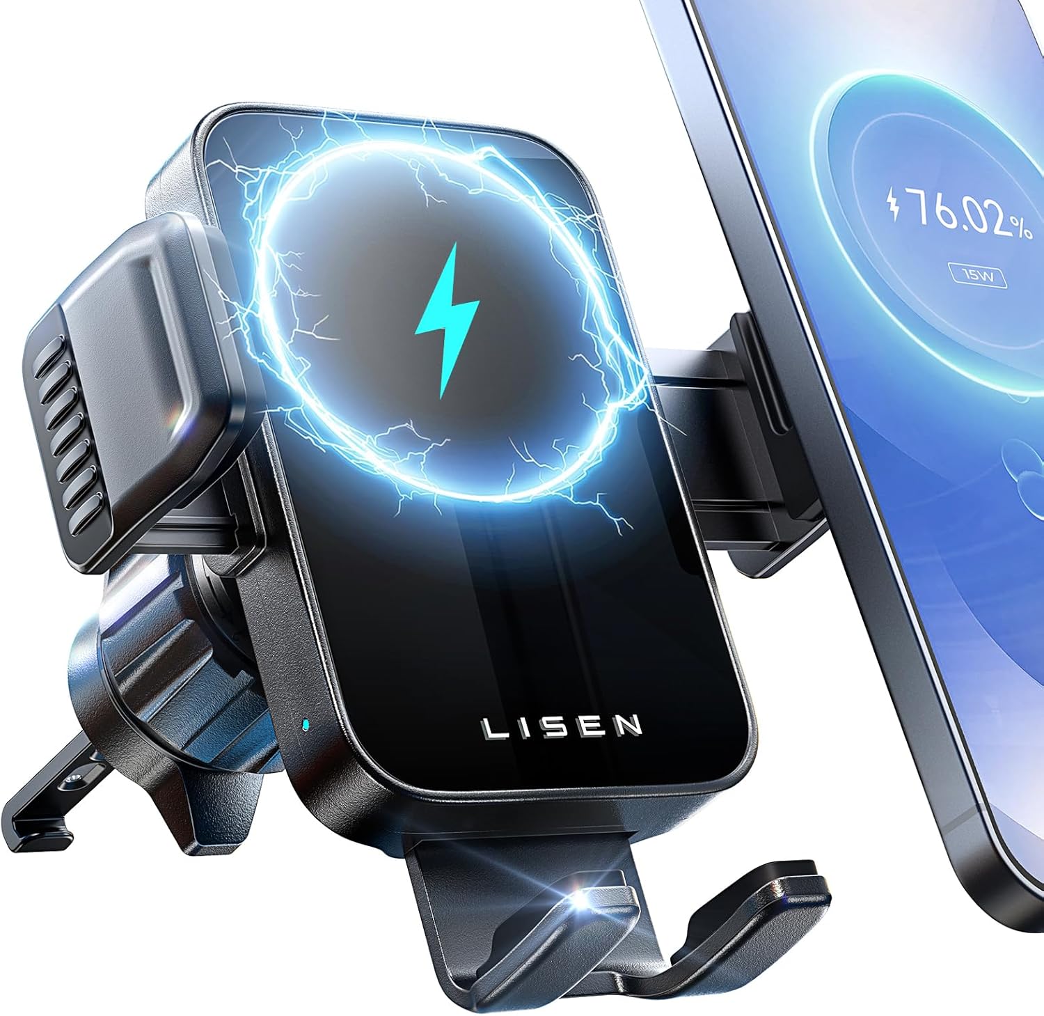 LISEN For Android [15W Pro] Mobile Phone Holder Car with Charging Function