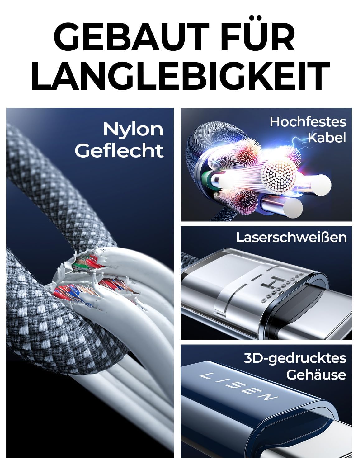 LISEN 240W USB C Kabel 2M