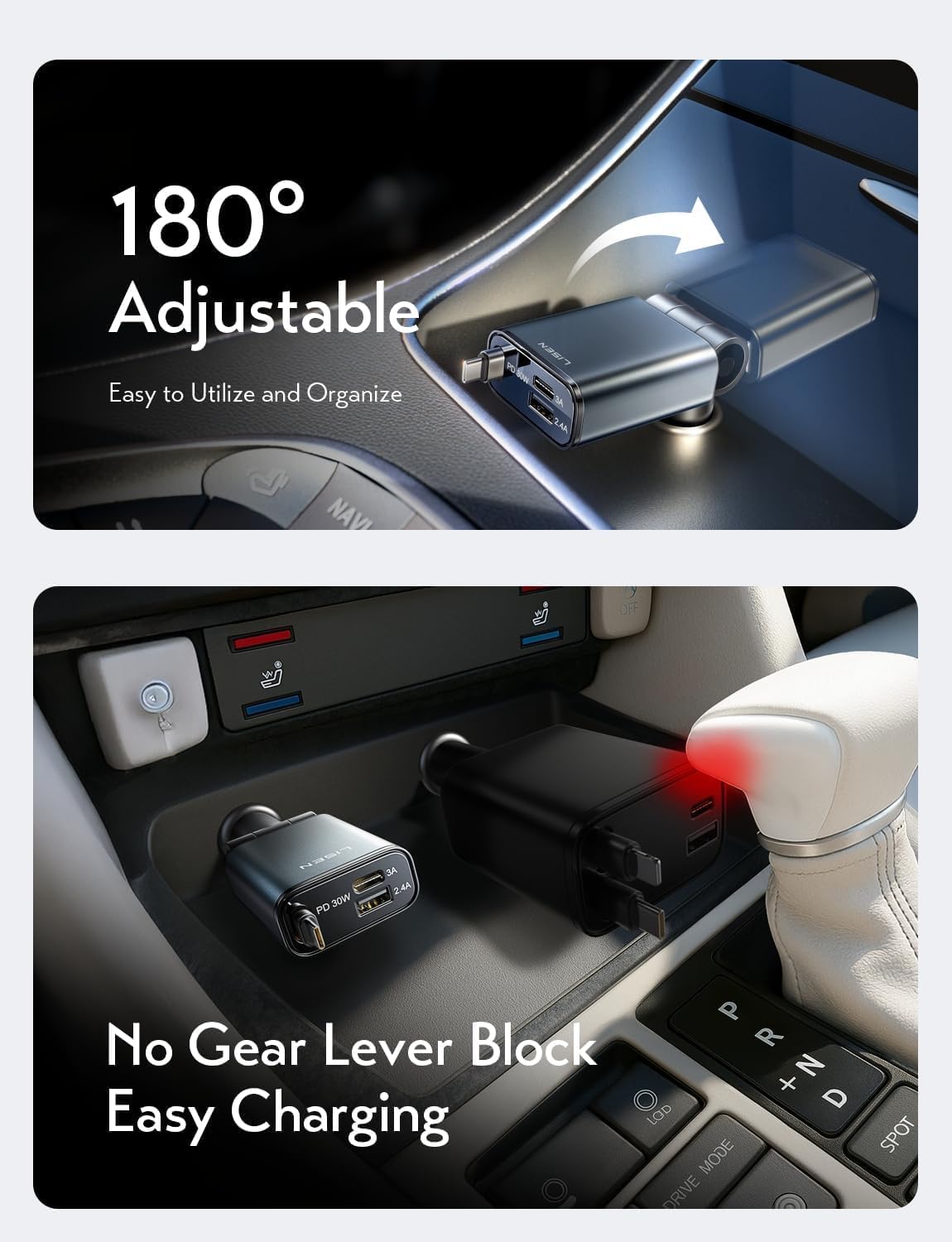 LISEN Retractable Car Charger
