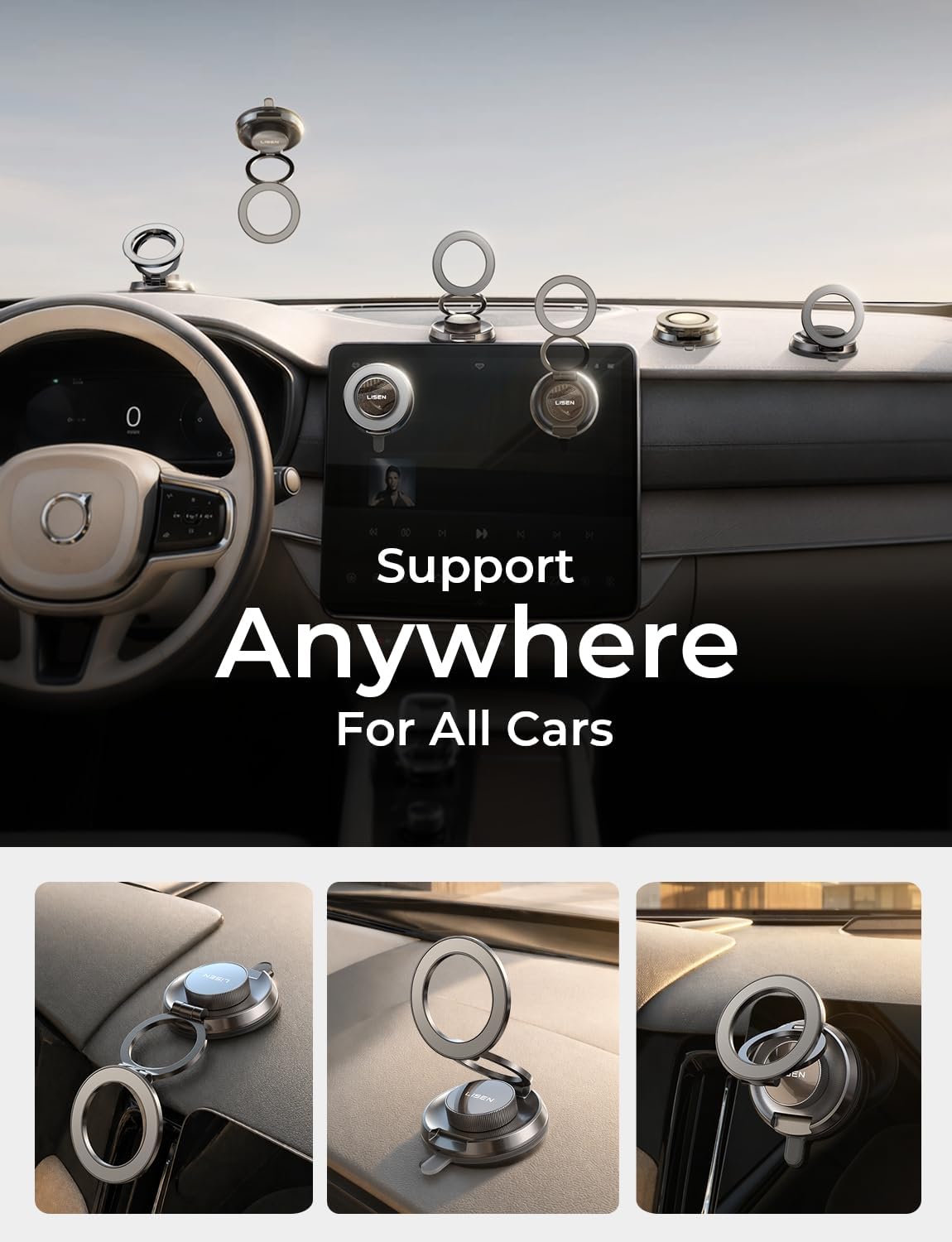 LISEN Metal Car Phone Holder