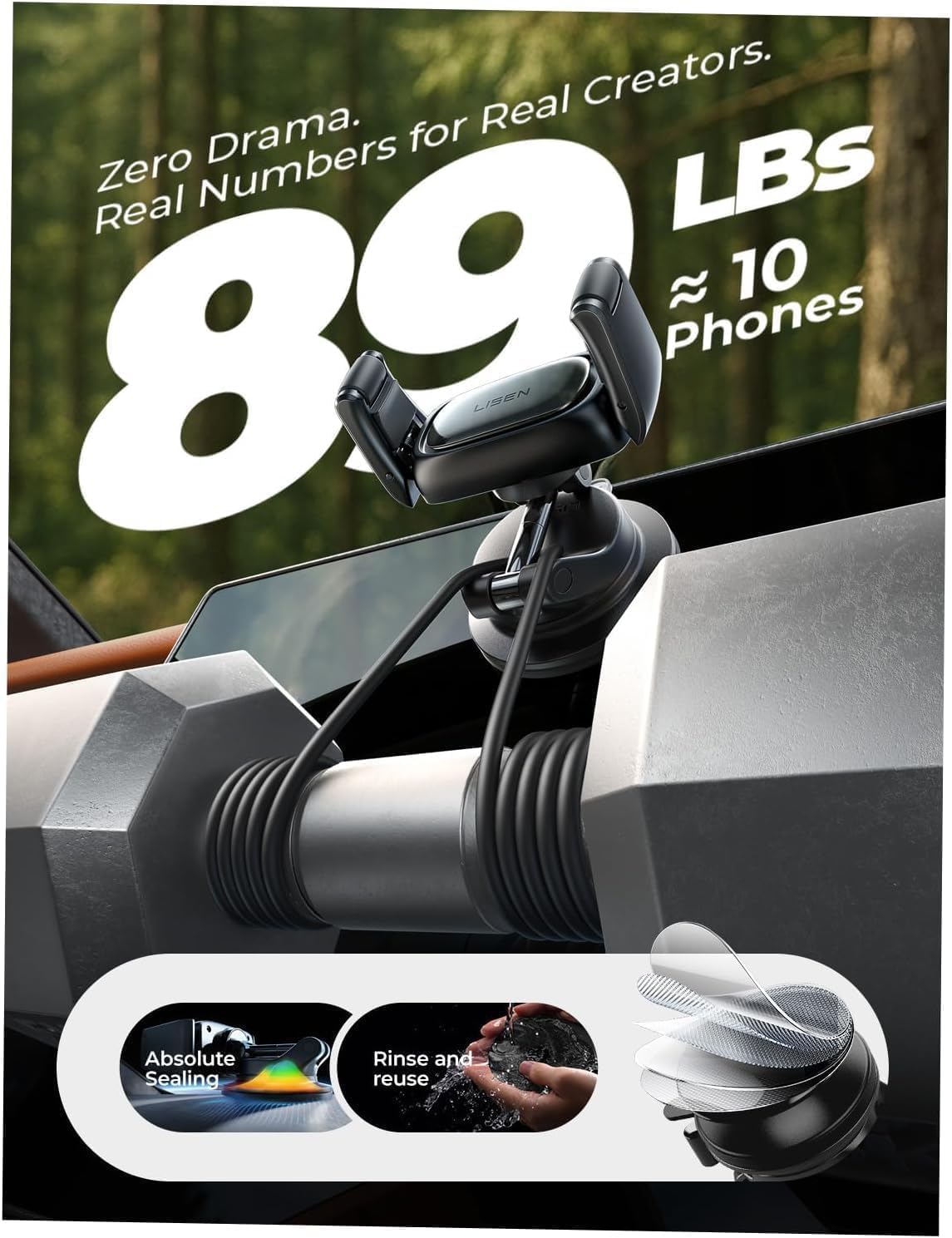 LISEN Auto-Adjust Suction Car Mount