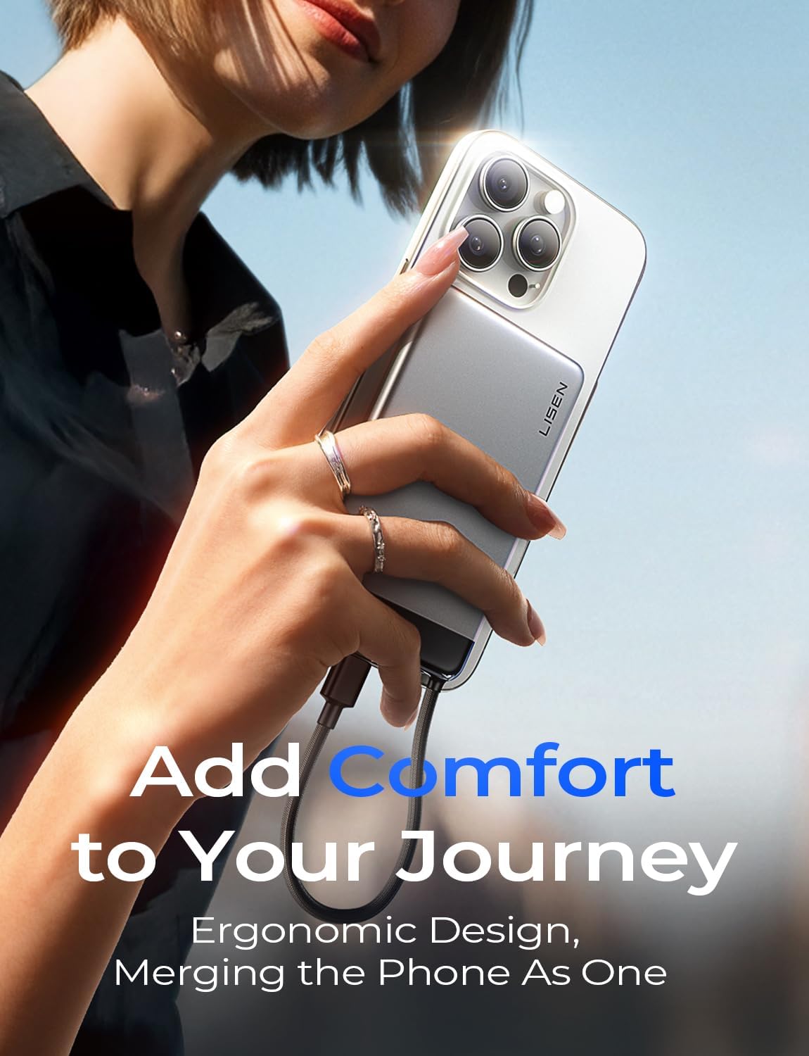 LISEN 0.5" Ultra Slim Power Bank 10000mAh