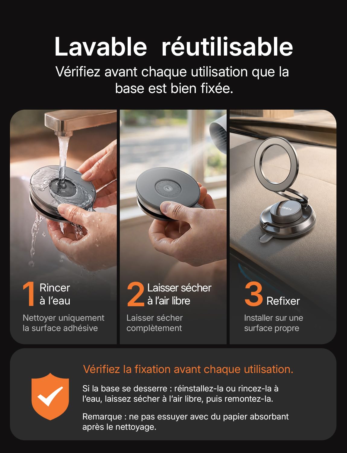 LISEN [100% Metal Magnetic Car Phone Holder for iPhone
