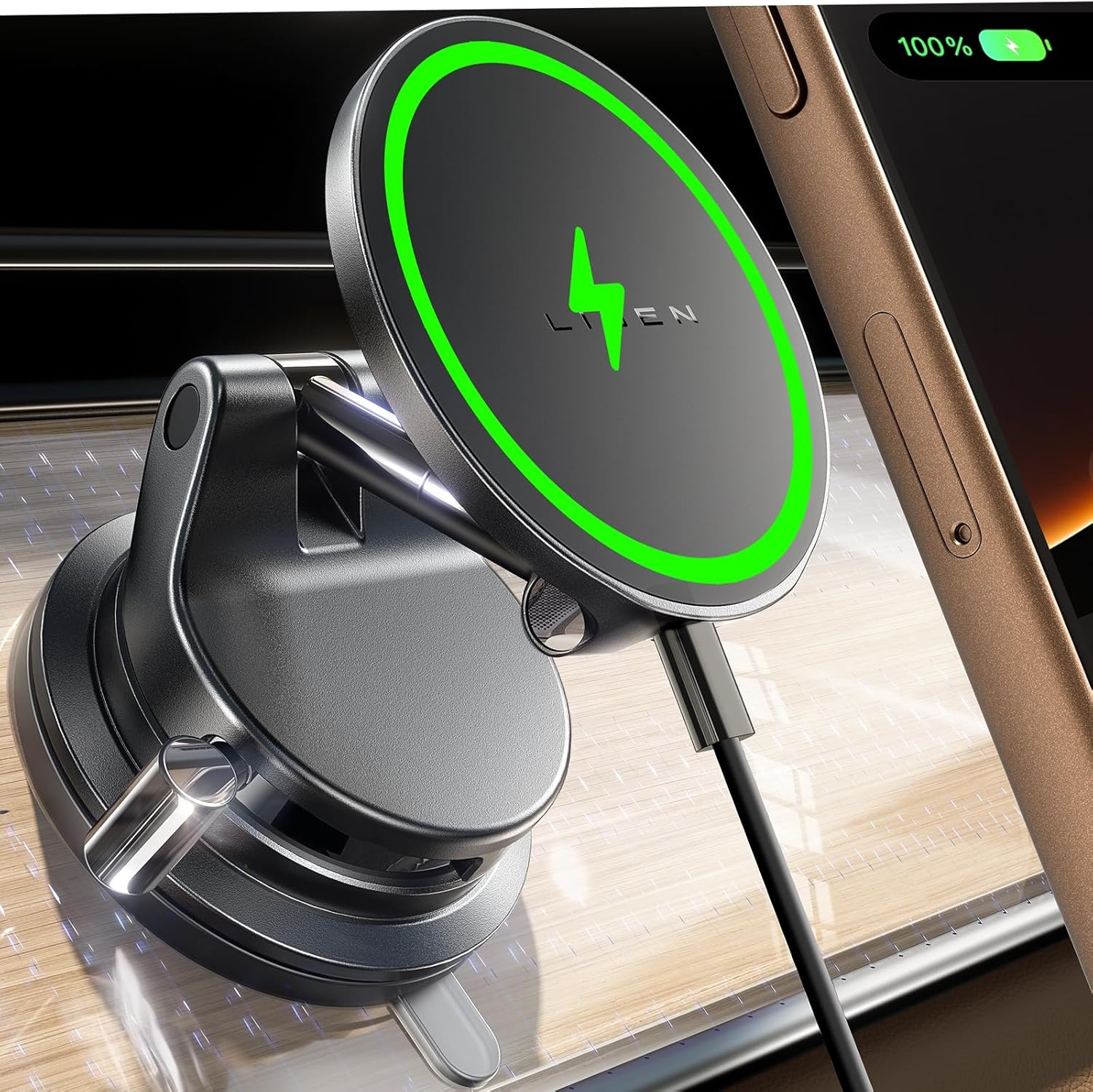 LISEN 15W Magsafe Car Mount Charger