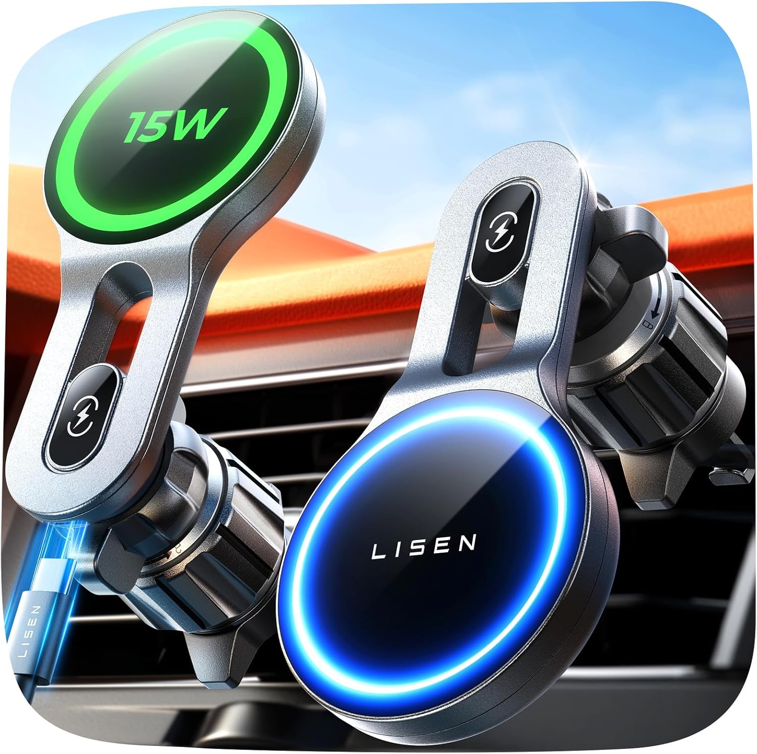 LISEN for MagSafe Car Mount Charger【15W Pro】