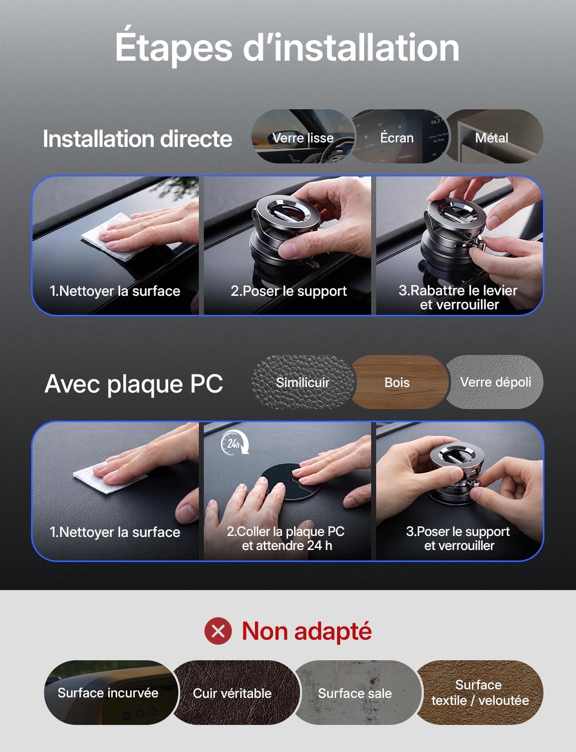 LISEN [100% Metal Magnetic Car Phone Holder for iPhone