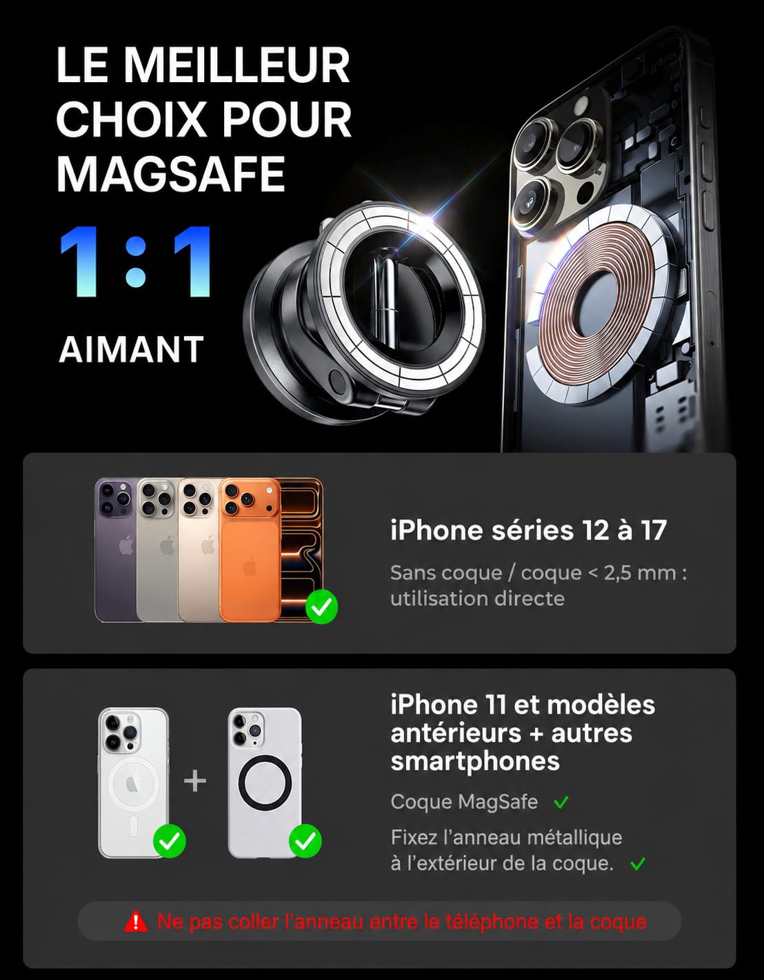 LISEN Magsafe Car Phone Holder Magnet