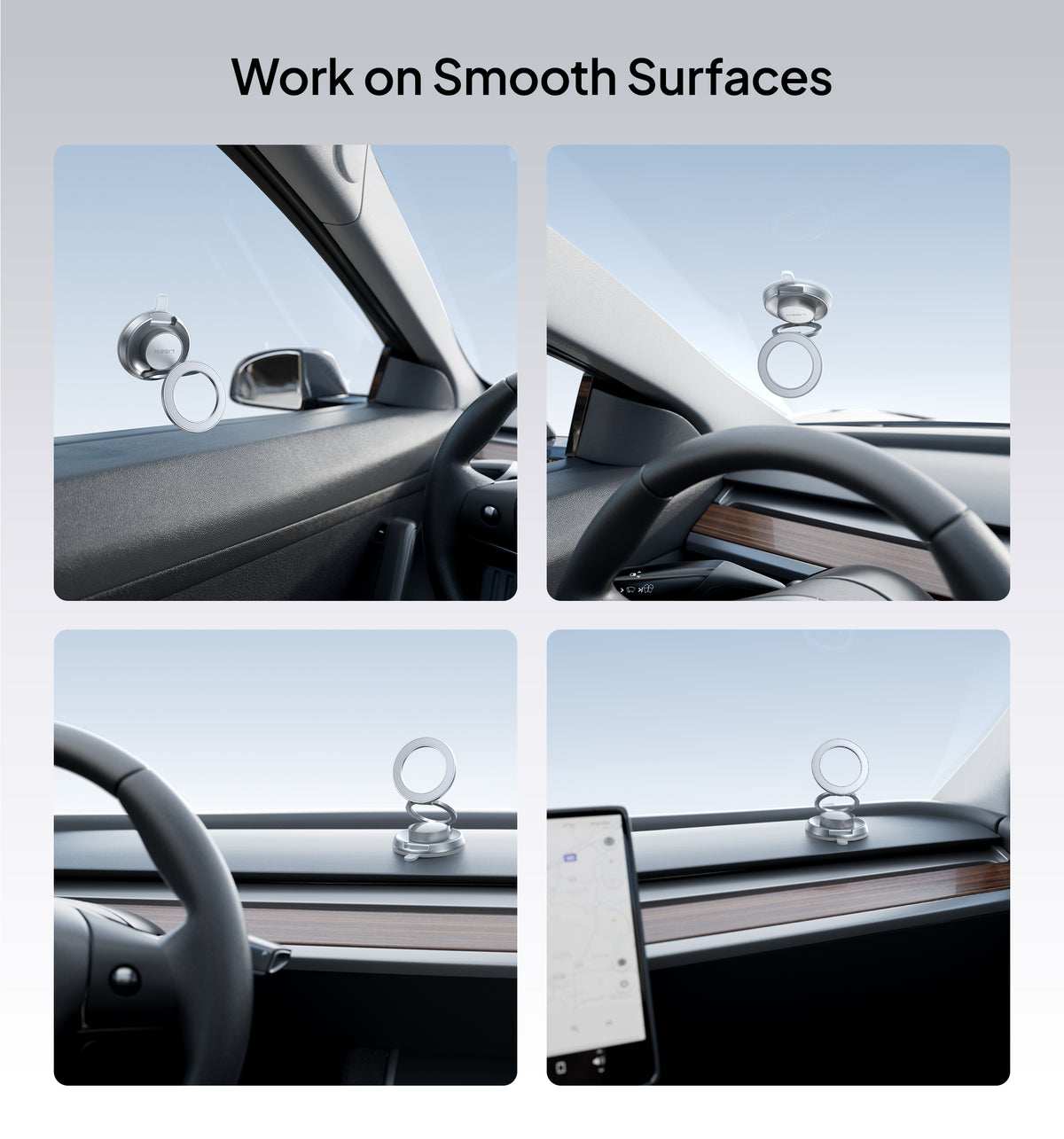 LISEN 360° Metal Vacuum Suction MagSafe Car Mount