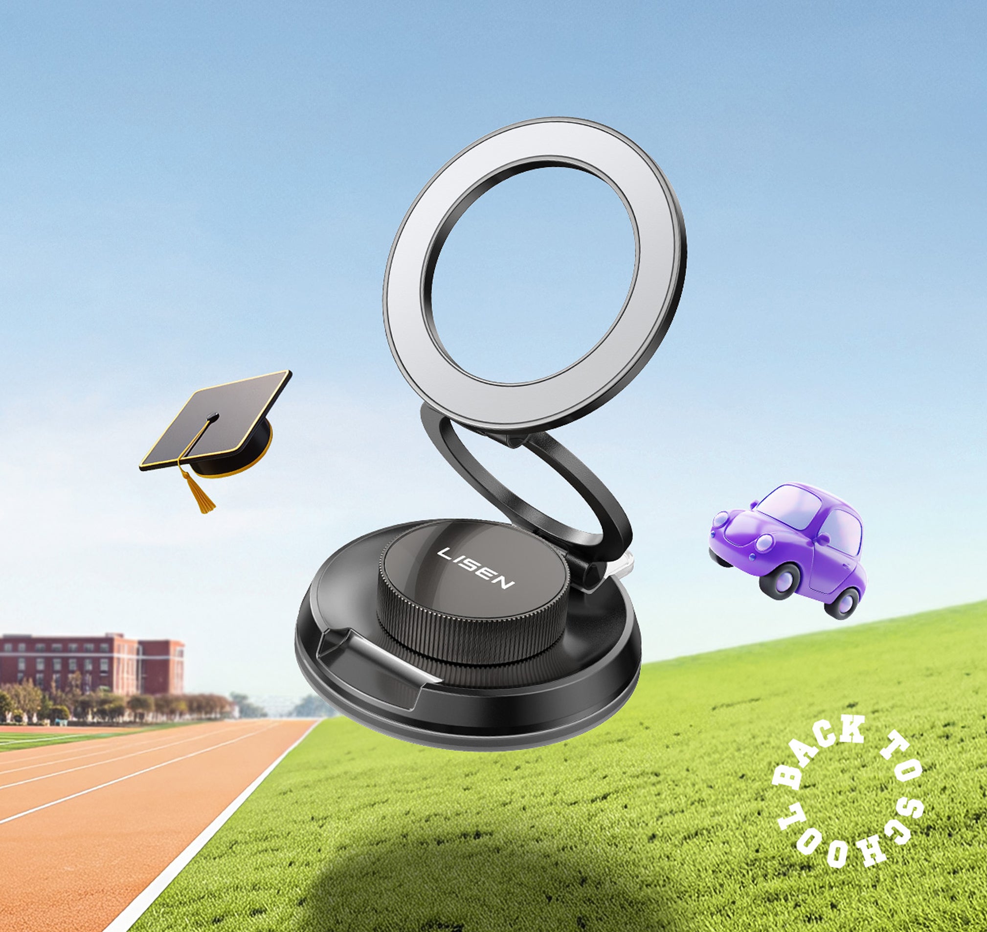 LISEN 360° Vakuum-Saug-MagSafe-Autohalterung