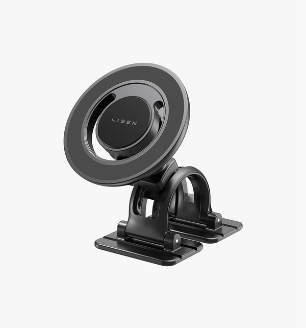 LISEN MagSafe カーマウント [360°回転] マグネット式電話ホルダー 車の通気口用電話マウント カーアクセサリー用ハンズフリー電話マウント iPhone用カーマウント 通気口/ダッシュボードマウント付き ブラック