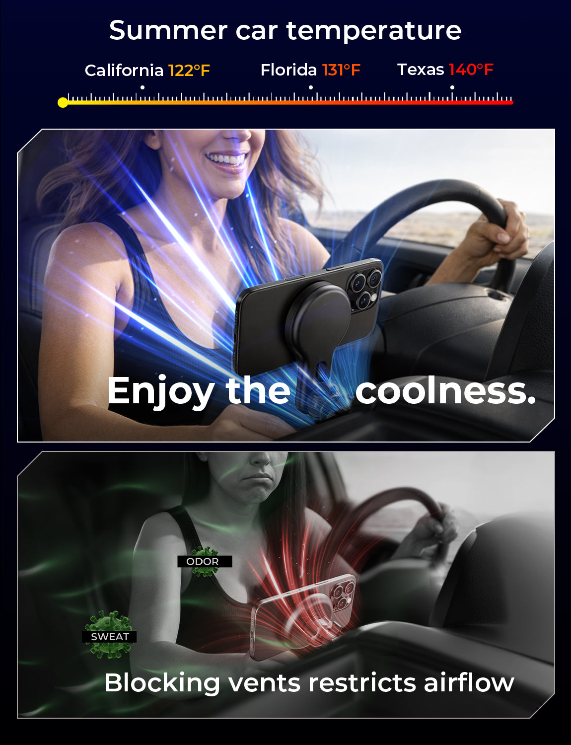 LISEN for Qi2.2 25W MagSafe Car Mount Charger, [Stable & Fast Charging] Magnetic Wireless Car Charger, Car Phone Holder Charger Fits iPhone 17 Pro Max Plus Air 16/15/14/13/12 Series,Pixel 10 Pro XL