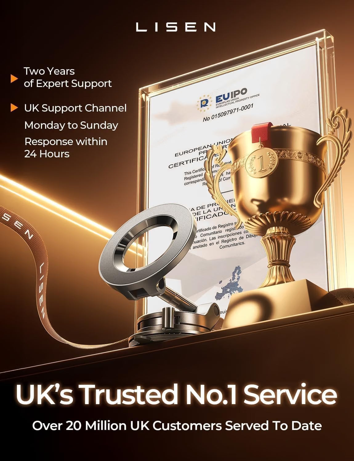 LISEN Car Phone Holder Car for Magsafe Magnetic Car Mount for iPhone 18 Pro