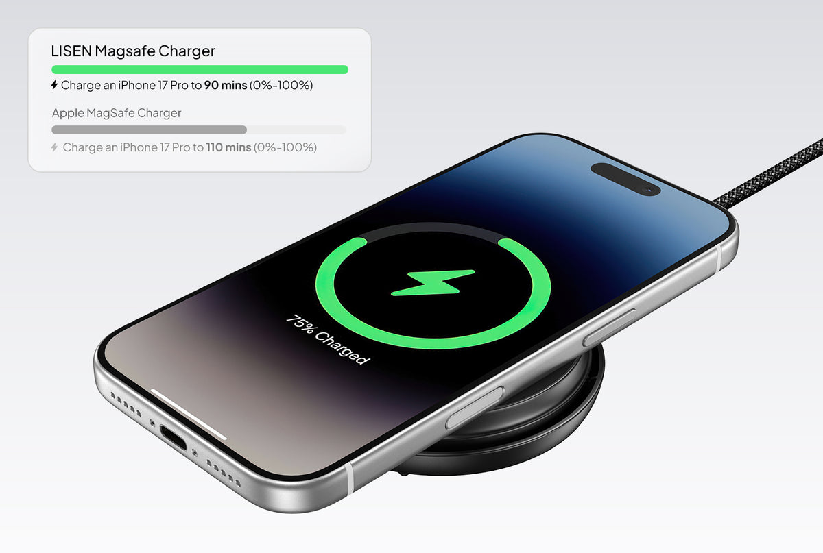 Full-Speed 25W Magnetic Charging