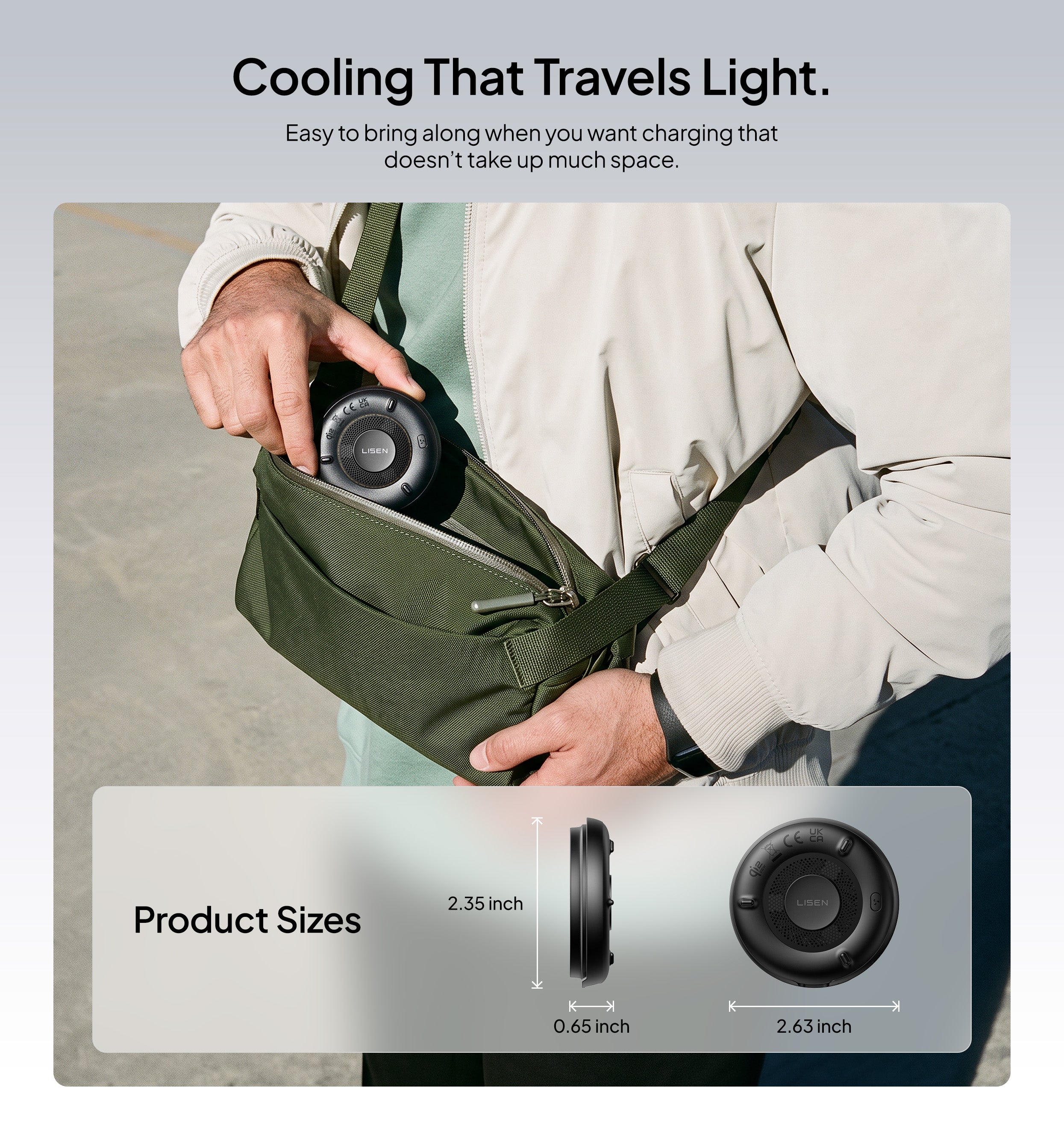 LISEN 25W Magnetic Charger with Cooling Fan