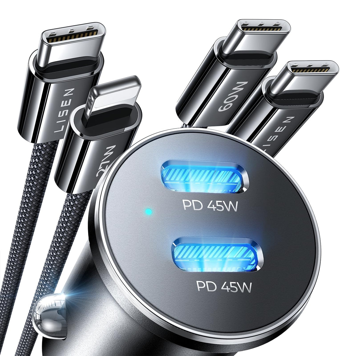 LISEN 90W Car Charger USB C Fast Charge,USB C Car Charger for iPhone 18 Pro