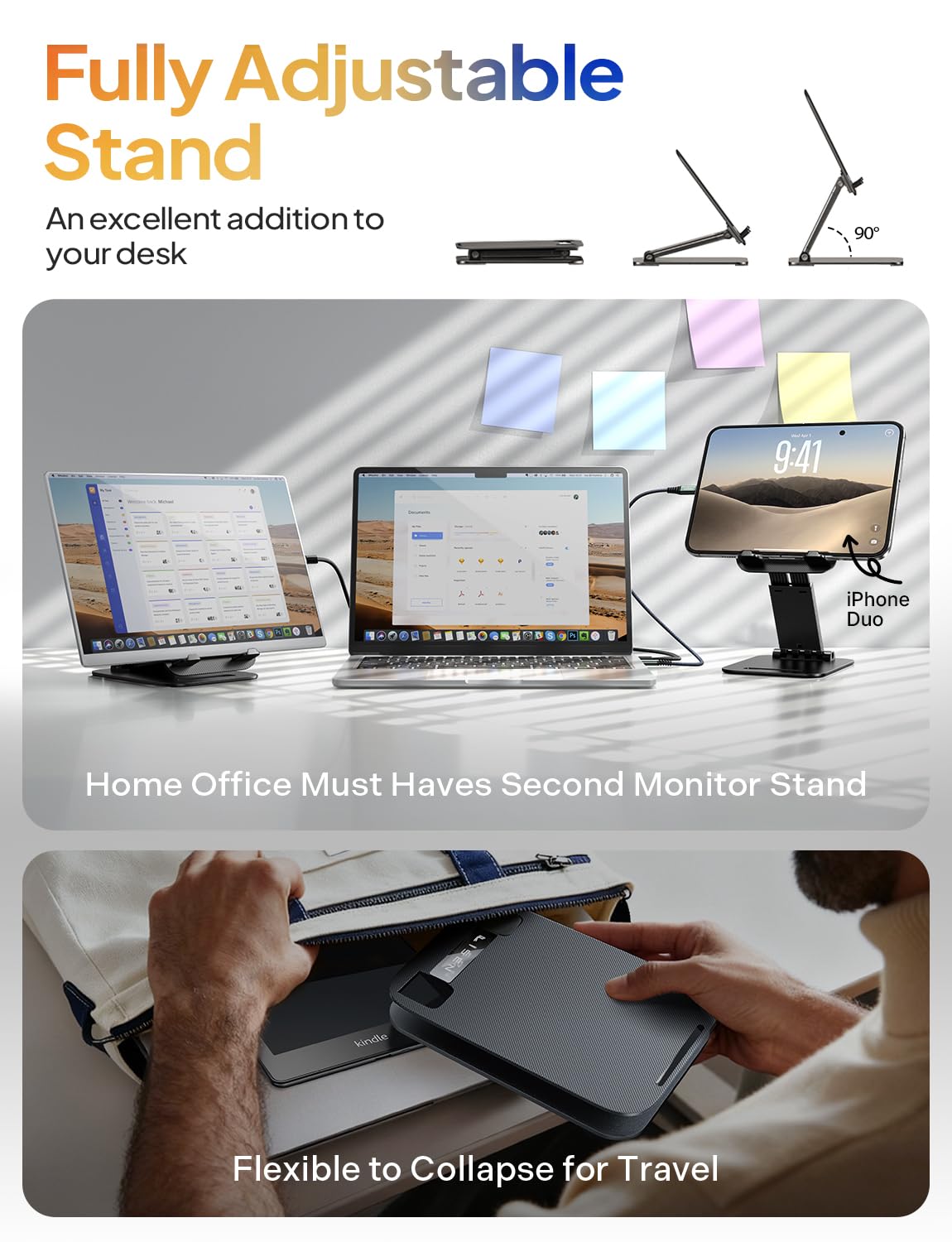 LISEN for iPad Tablet Stand for Desk Portable Monitor Stand iPad Holder