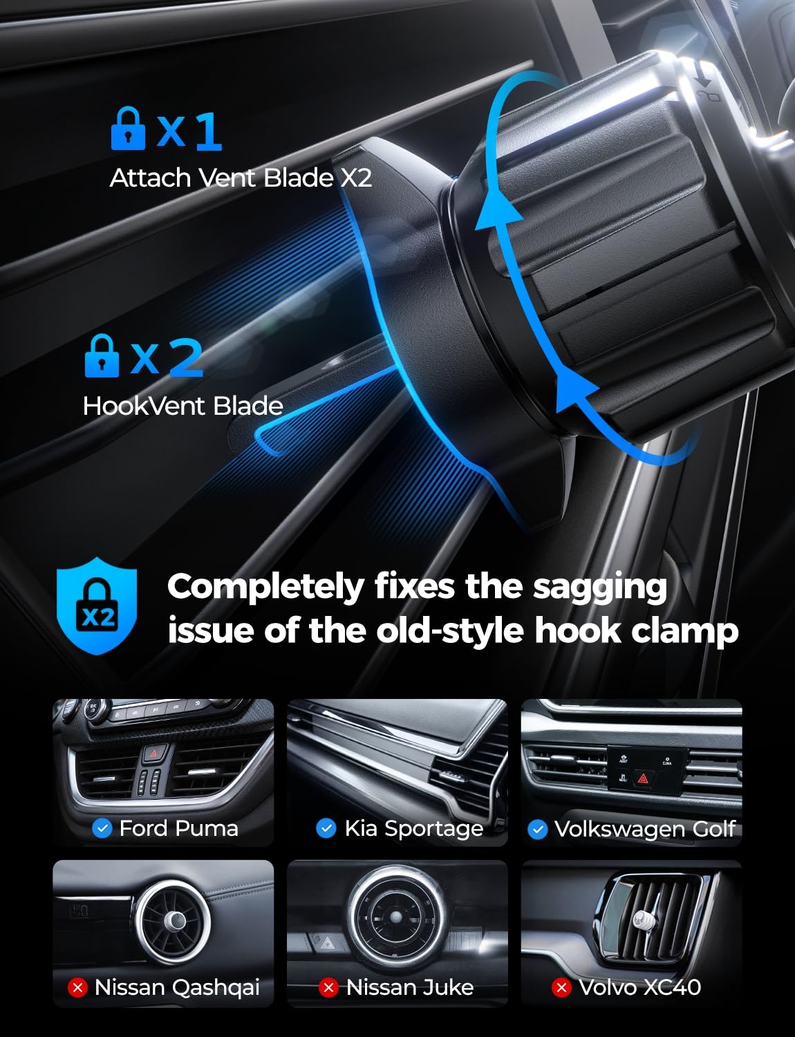 LISEN Best Car Phone Holder for Car Mobile Phone Holder Cars Air Vent