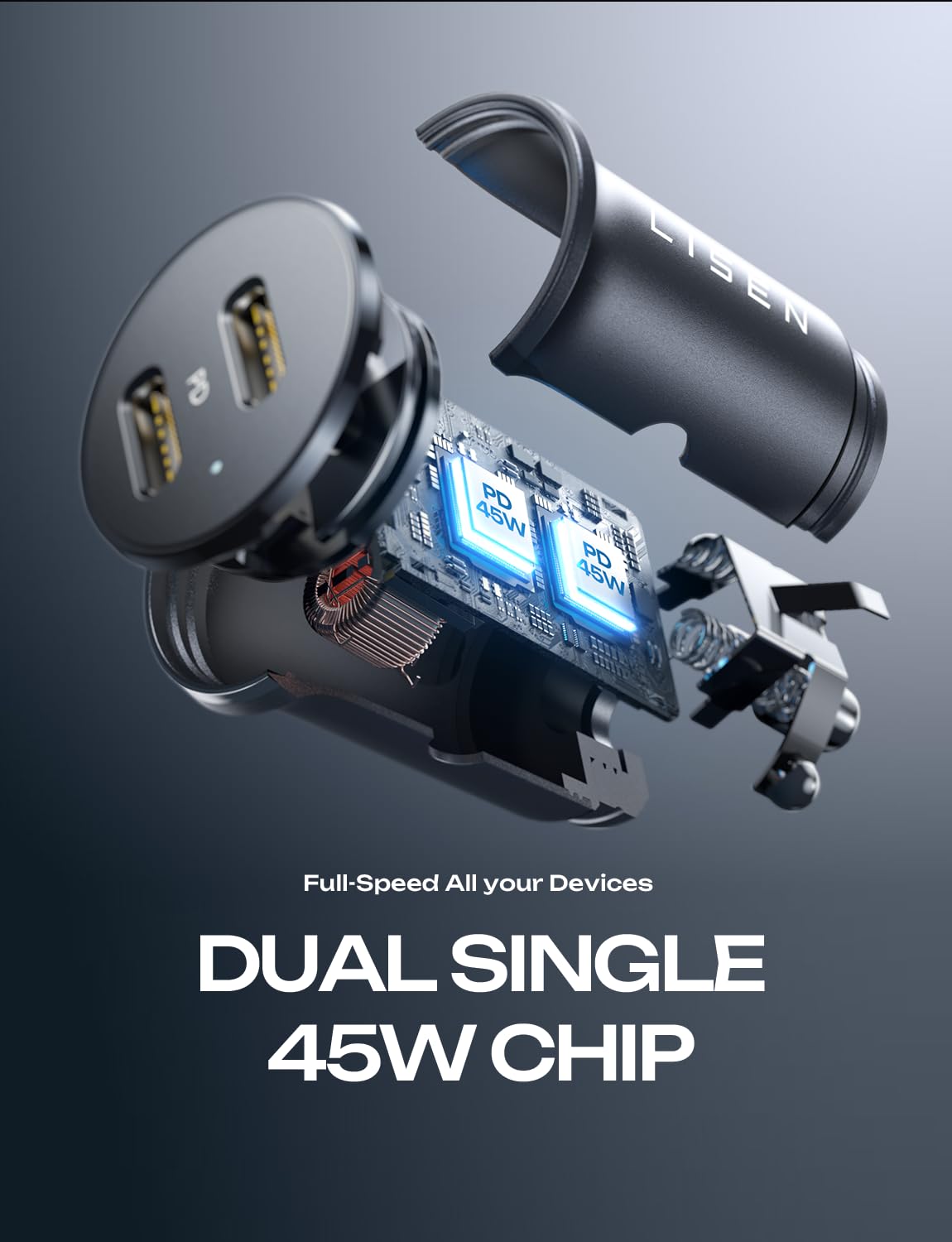 LISEN 90W USB-C Zigarettenanzünder 