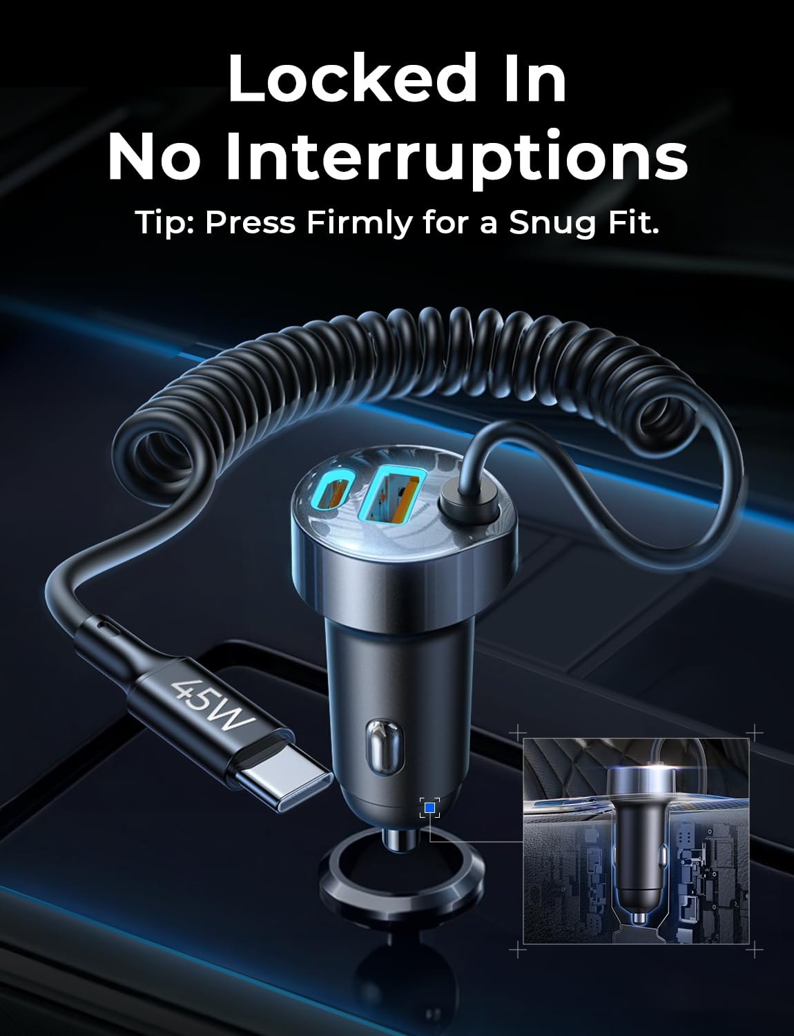 LISEN 90W for iPhone 17 16 15 Pro Max Car Charger USB C Fast Charge Super Fast for iPhone 17e 16e Cigarette Lighter USB C Adapter for iPhone 17 Pro Max,Samsung Galaxy S26 Ultra, Car Accessories